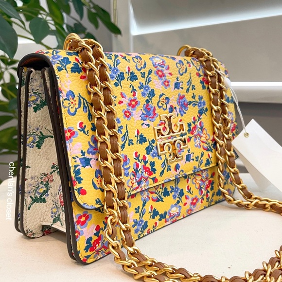 Tory Burch Handbags - 🌸HP🌸NeW! Tory Burch Floral Small Britten Adjustable Shoulder Bag